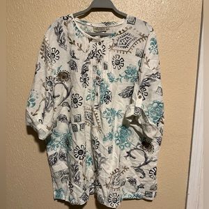 Orchadia Women’s Tunic Linen & Cotton Blend‎ Size 3X